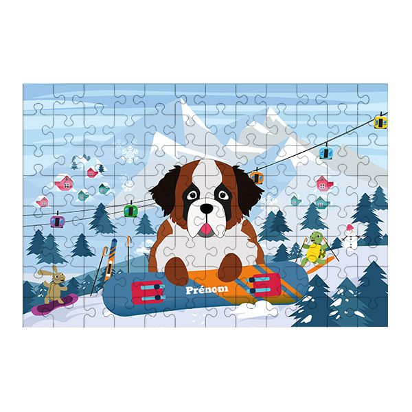 Puzzle chien Ski