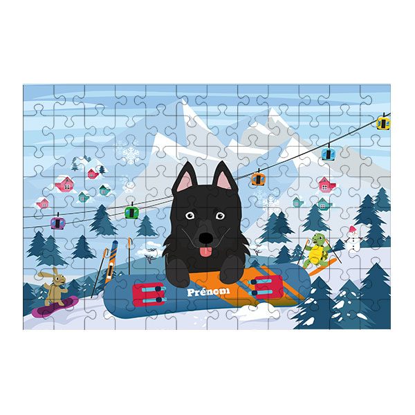 Puzzle chien Ski