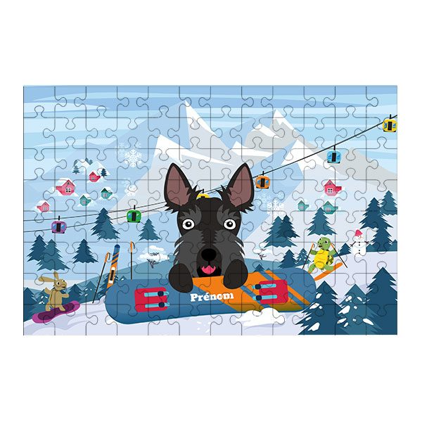 Puzzle chien Ski
