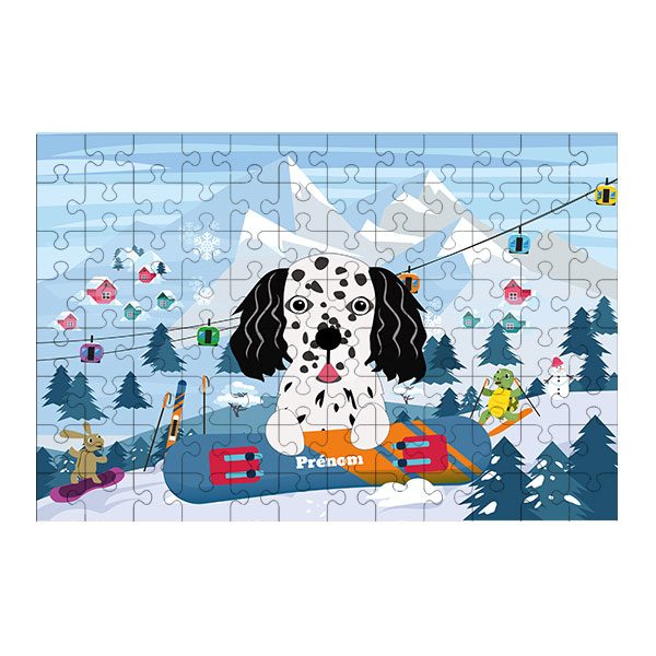 Puzzle chien Ski