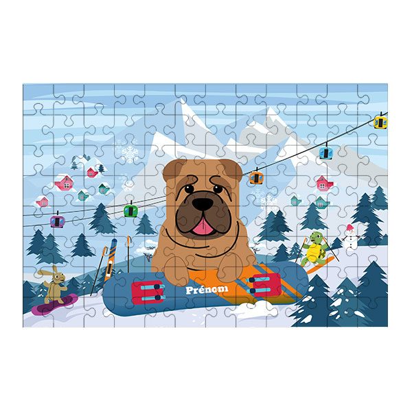 Puzzle chien Ski