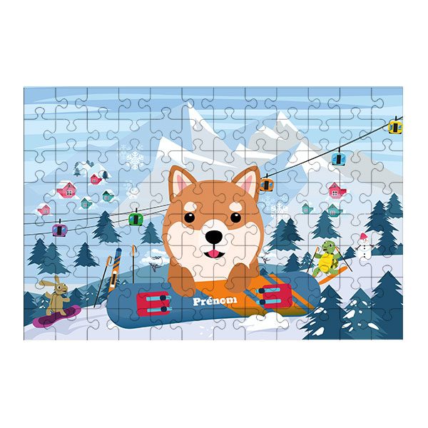 Puzzle chien Ski