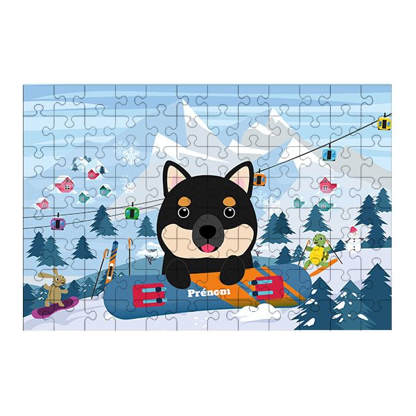 Puzzle chien Ski