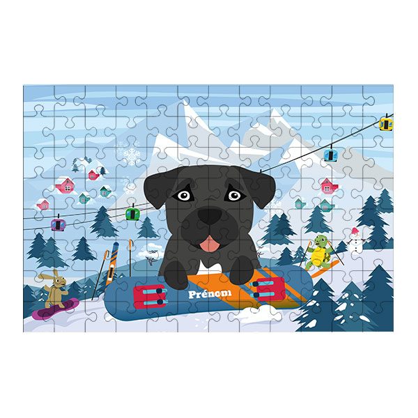 Puzzle chien Ski