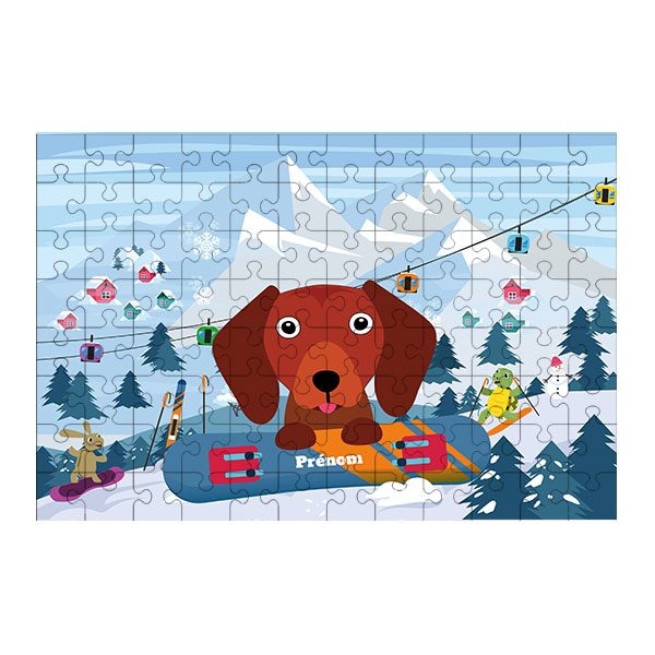 Puzzle chien Ski
