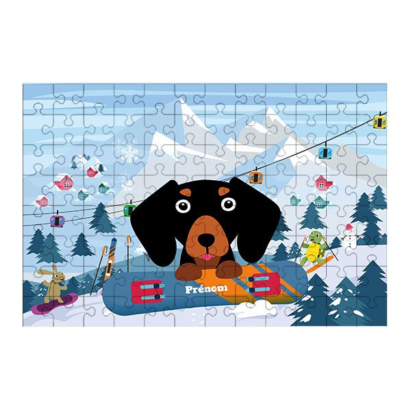 Puzzle chien Ski