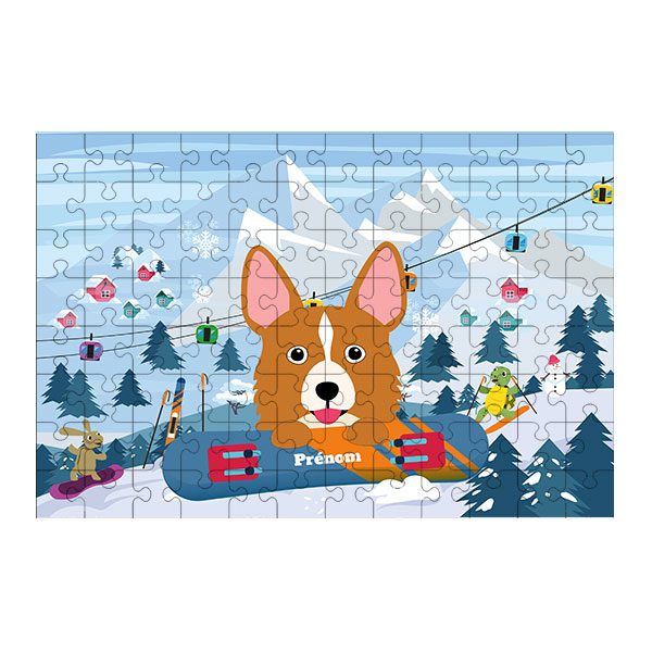 Puzzle chien Ski
