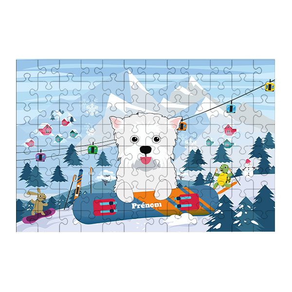 Puzzle chien Ski