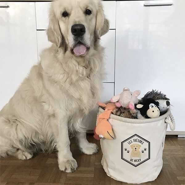 Sac à jouets S chien personnalisé