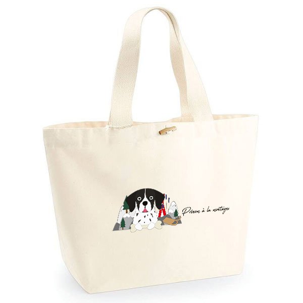 sac-de-montagne-chien-Pointer-Anglais-noir-et-blanc