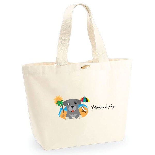 sac-de-plage-Staffie-gris