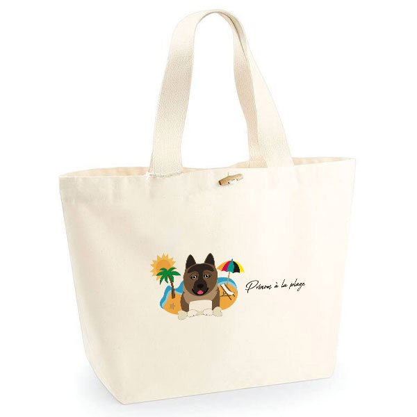 sac-de-plage-chien-Akita-Americain