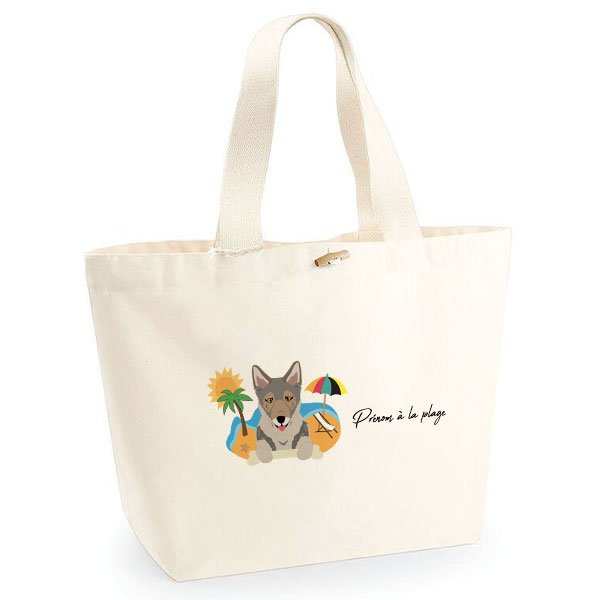 Sac de plage chien personnalisé