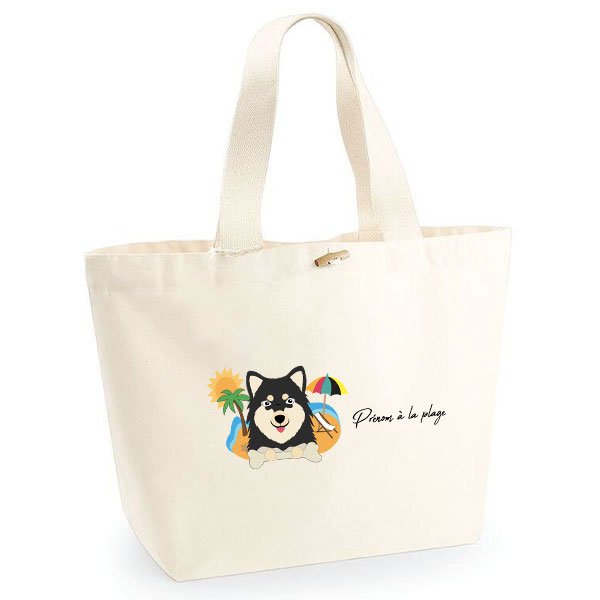 sac-de-plage-chien-finnois-de-laponnie
