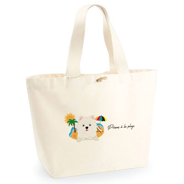 sac-de-plage-chien-spitz-japonais