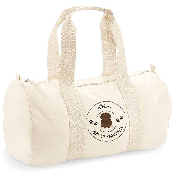 sac-de-voyage-chien-Terre-Neuve-marron