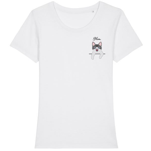 tee-shirt-chat-européen-bicolore-gris-et-blanc-femme