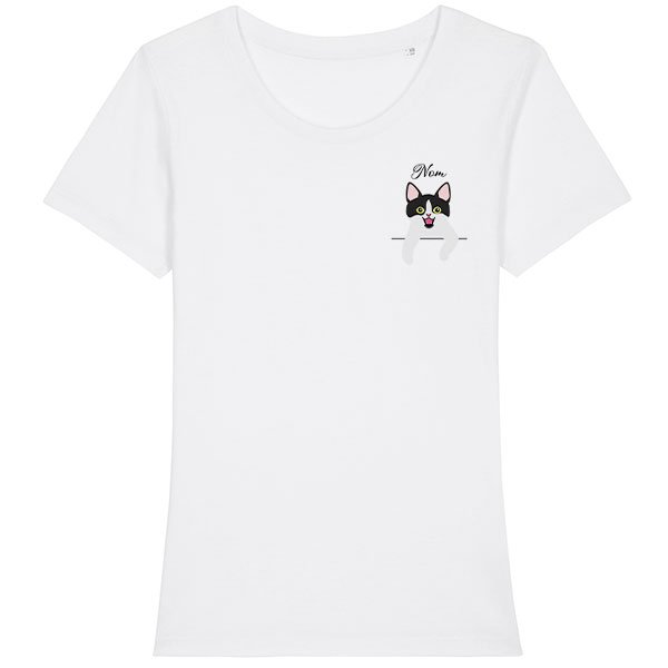 tee-shirt-chat-européen-bicolore-noir-et-blanc-femme