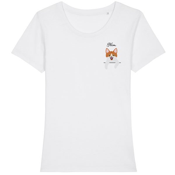 tee-shirt-chat-européen-bicolore-roux-et-blanc-femme