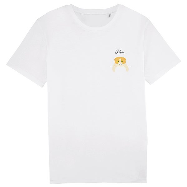 tee-shirt-chat-européen-blanc-et-jaune-homme