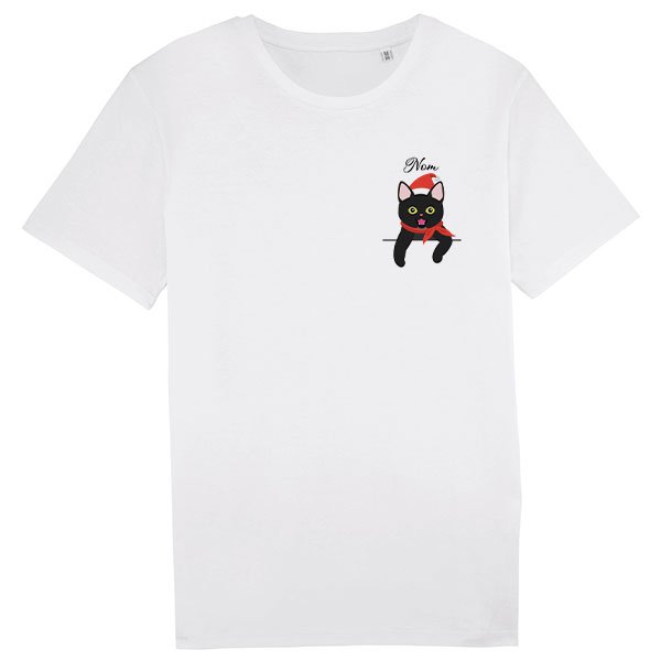 tee-shirt-chat-noel-européen-noir-homme
