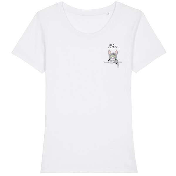 tee-shirt-chat-européen-tigré-gris-femme
