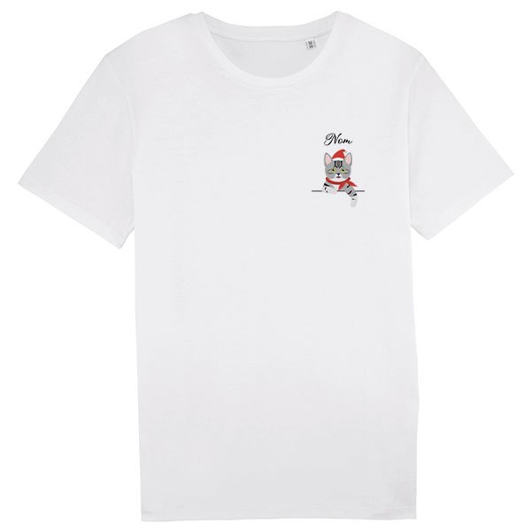 tee-shirt-chat-noel-européen-tigré-gris-homme