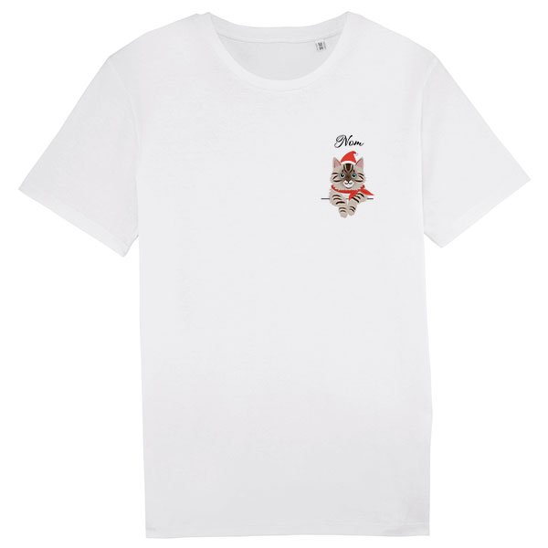 tee-shirt-chat-noel-européen-tigré-marron-homme
