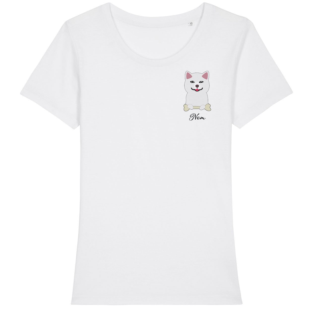 tee-shirt-chien-akita-inu-blanc-femme