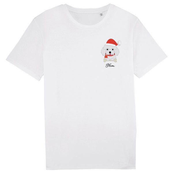 tee-shirt-chien-noel-caniche-blanc-homme