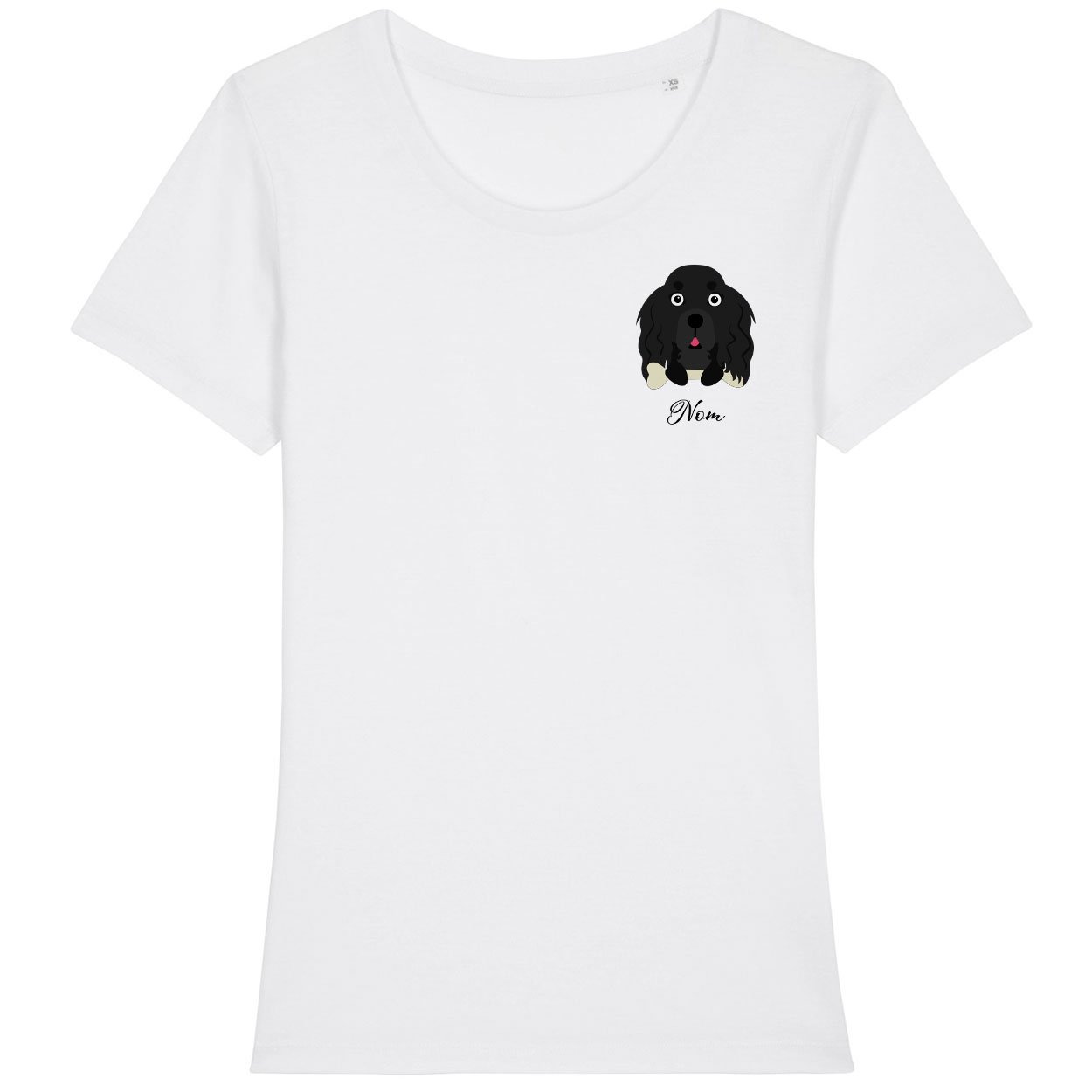 tee-shirt-chien-cocker-anglais-noir-femme
