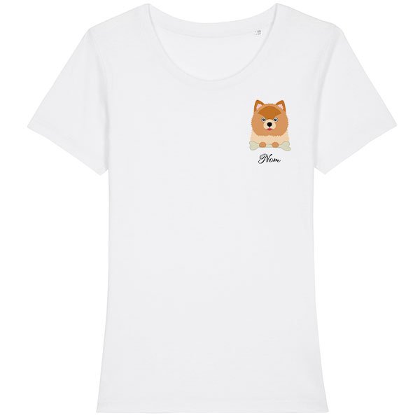 tee-shirt-chien-spitz-femme