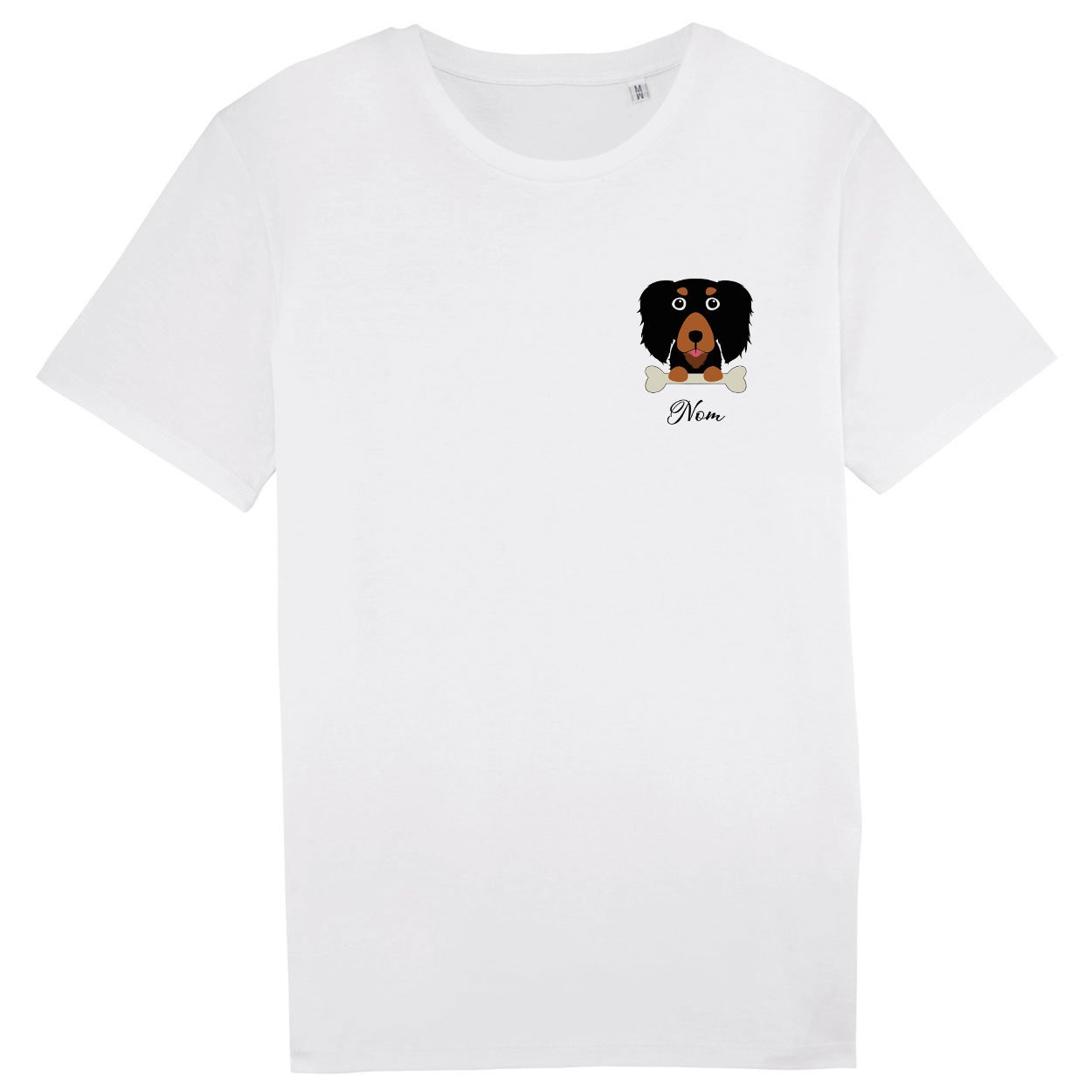 tee-shirt-chien-teckel-poil-long-noir-et-feu-homme