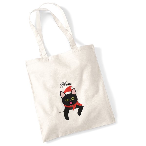 tote-bag-chat-noel-européen-noir