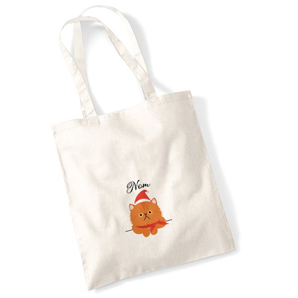 tote-bag-chat-noel-européen-roux