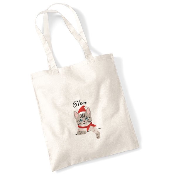 tote-bag-chat-noel-européen-tigré-blanc-et-gris