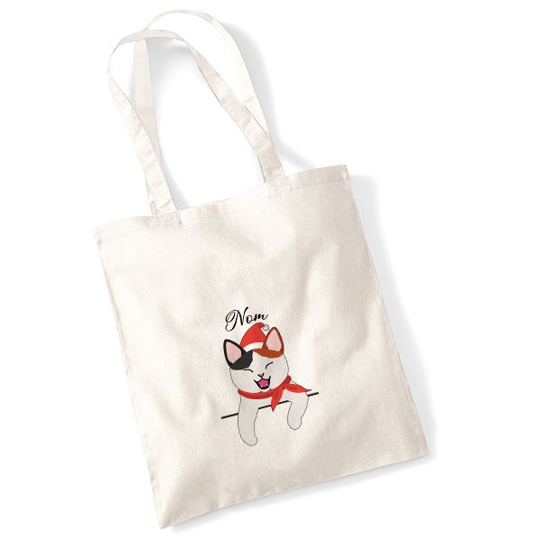 tote-bag-chat-noel-européen-tricolore-calicot