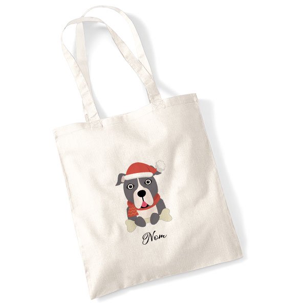 tote-bag-chien-noel-american-staff-gris
