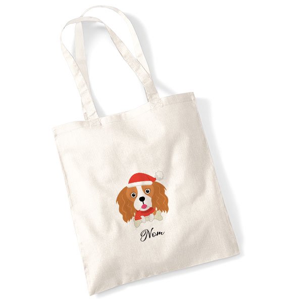 tote-bag-chien-noel-cavalier-king-charles