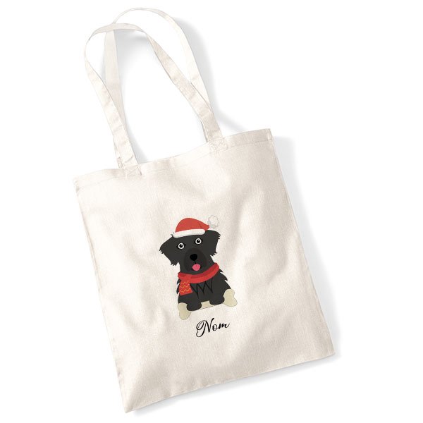 tote-bag-chien-noel-flat-coated-retriever