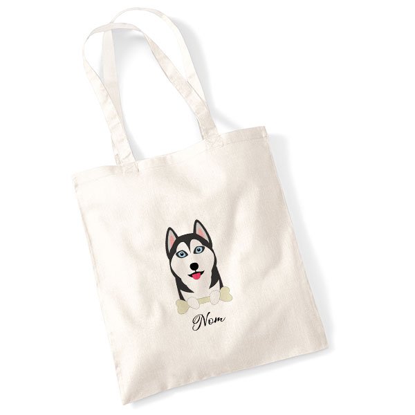 tote-bag-chien-husky-noir-et-blanc