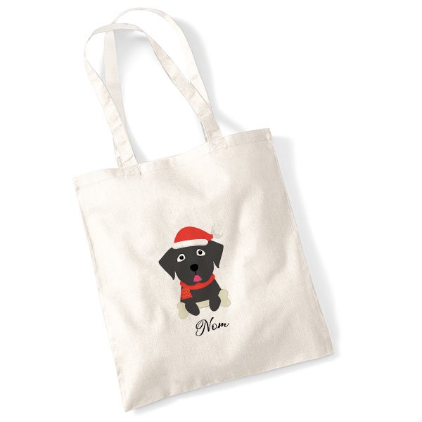 tote-bag-chien-noel-labrador-noir