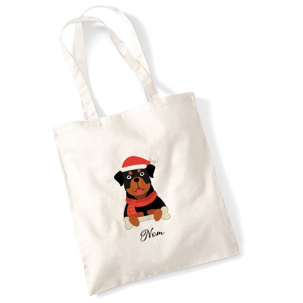 tote-bag-chien-noel-rottweiler