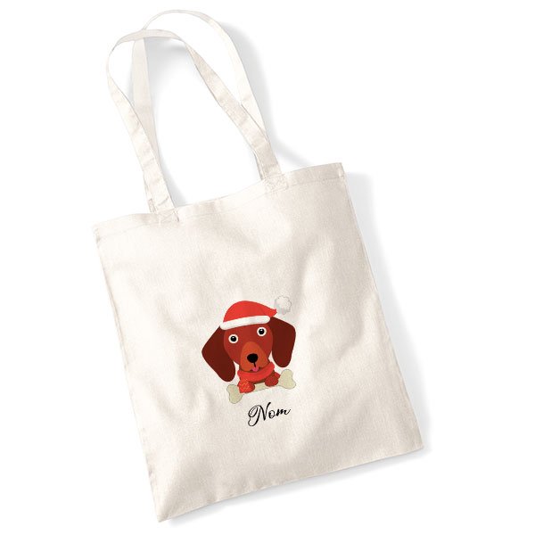 tote-bag-chien-noel-teckel-fauve