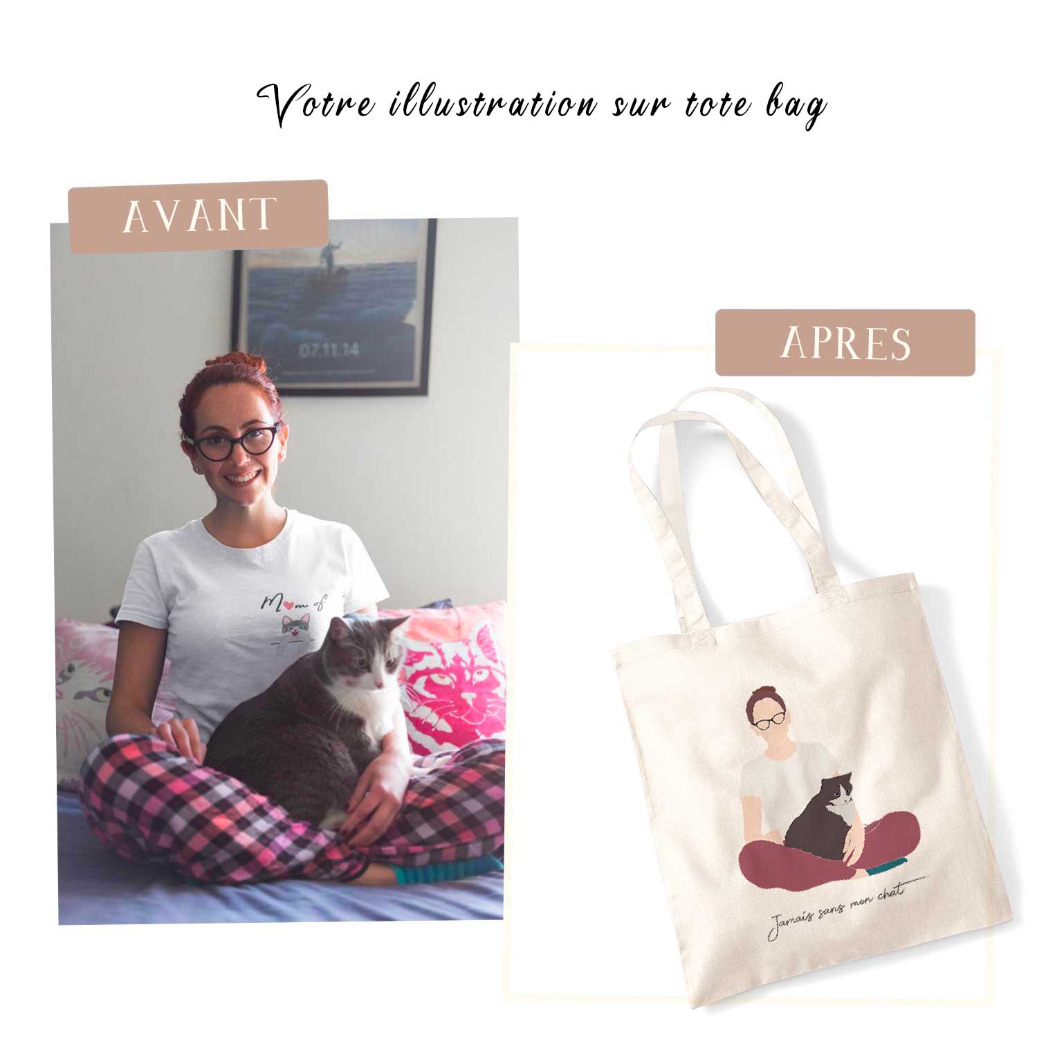 Tote bag personnalisé family