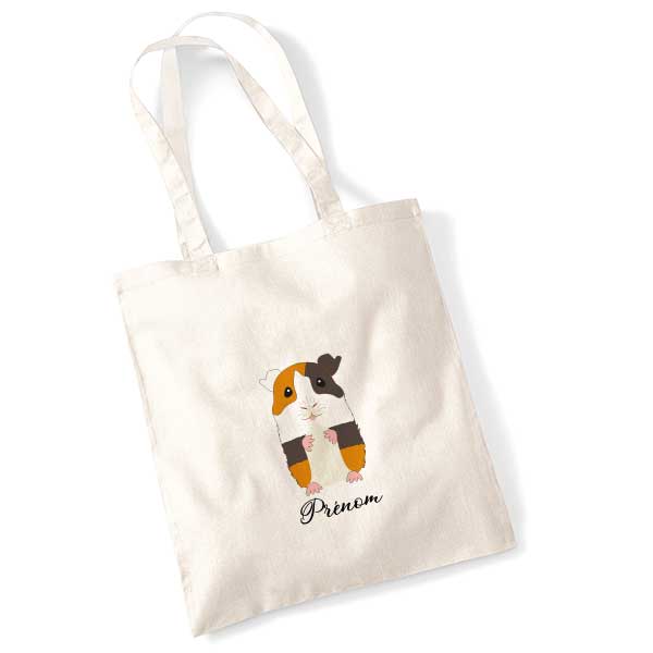 tote-bag-personnalise-cochon-d'inde-roux-noir