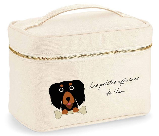 trousse-VANITY-chien-Teckel-noir-et-fauve-poil-long