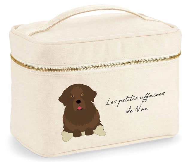 trousse-VANITY-chien-Terre-Neuve-marron
