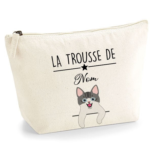 trousse chat europeen bicolore gris et blanc