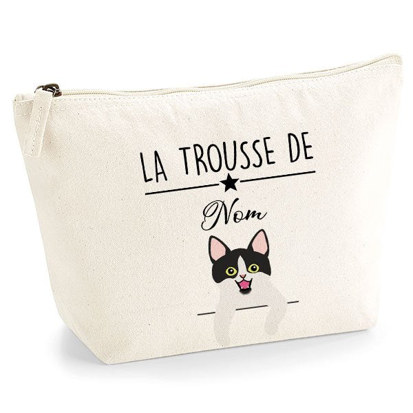 trousse chat europeen bicolore noir et blanc